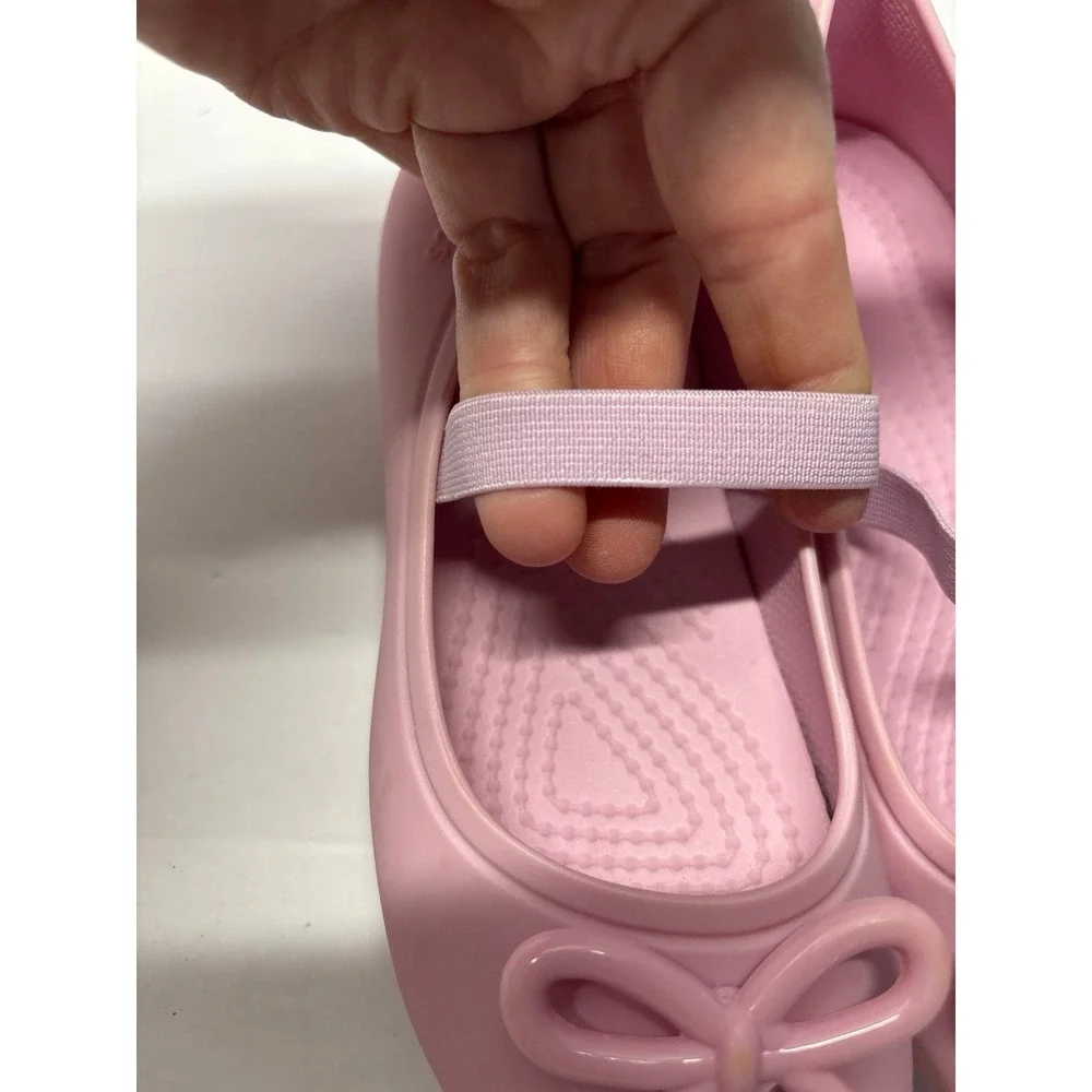 Crocs Pink Mary Jane's with Bows (Sz. C12)